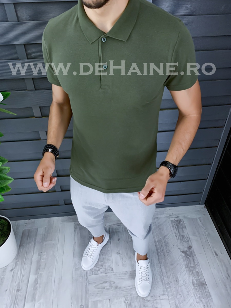 Tricou barbati kaki slim fit zr b1018 p11